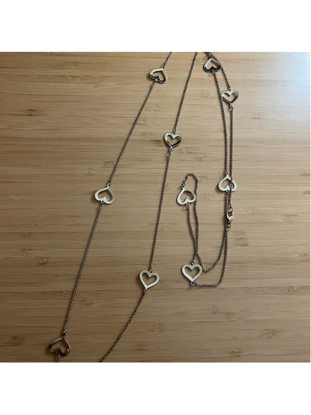 Long gold heart necklace